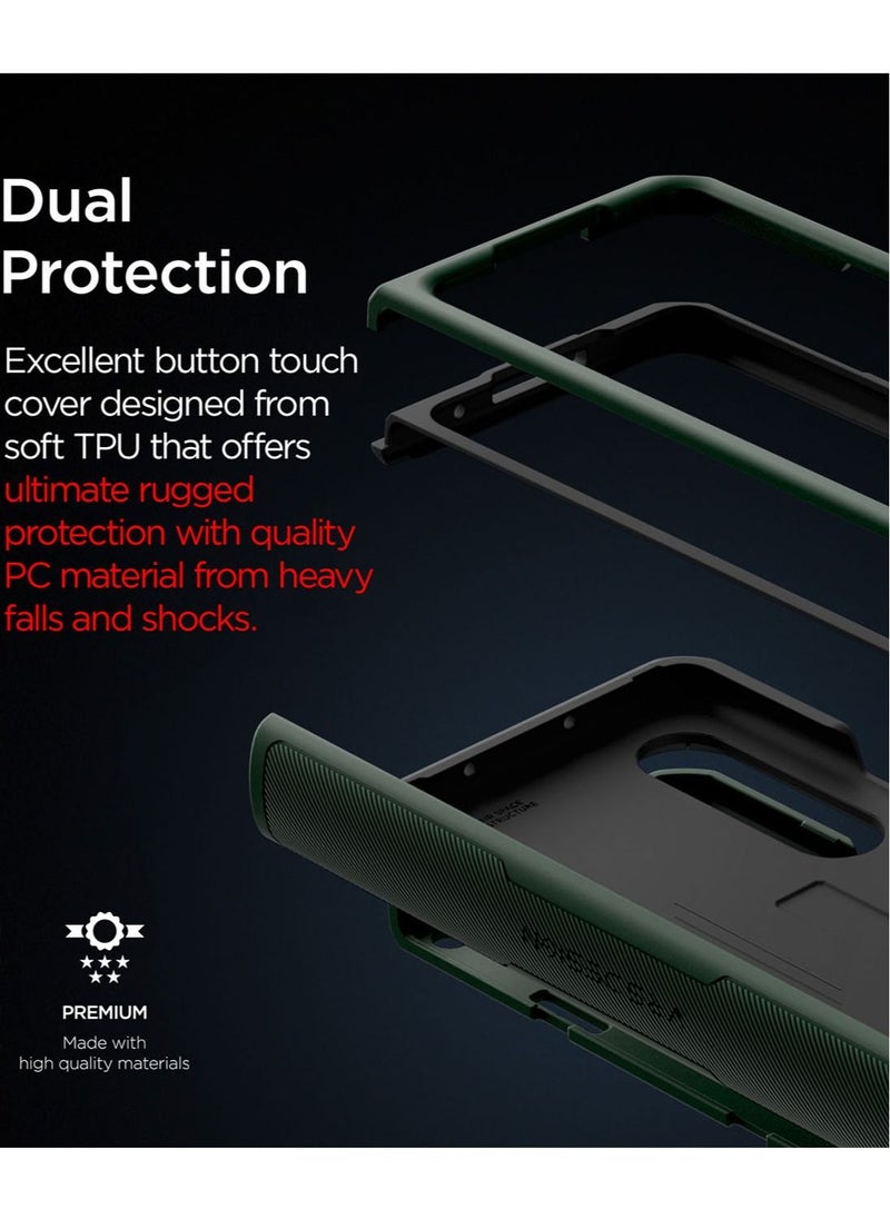 VRS Design Terra Guard Hinge Protection Case Cover For Samsung Galaxy Z Fold 3 5G 2021 Dark Green  - Image 4