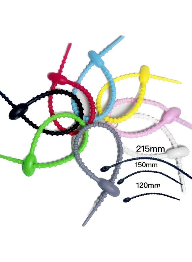 Loquat 220mm Tadpole Self-locking Data Cable Tie Storage Belt DIY Keychain Jewelry Blind Box Fashion Play Pendant Manufacturer-Color:White (12cm) - Image 2