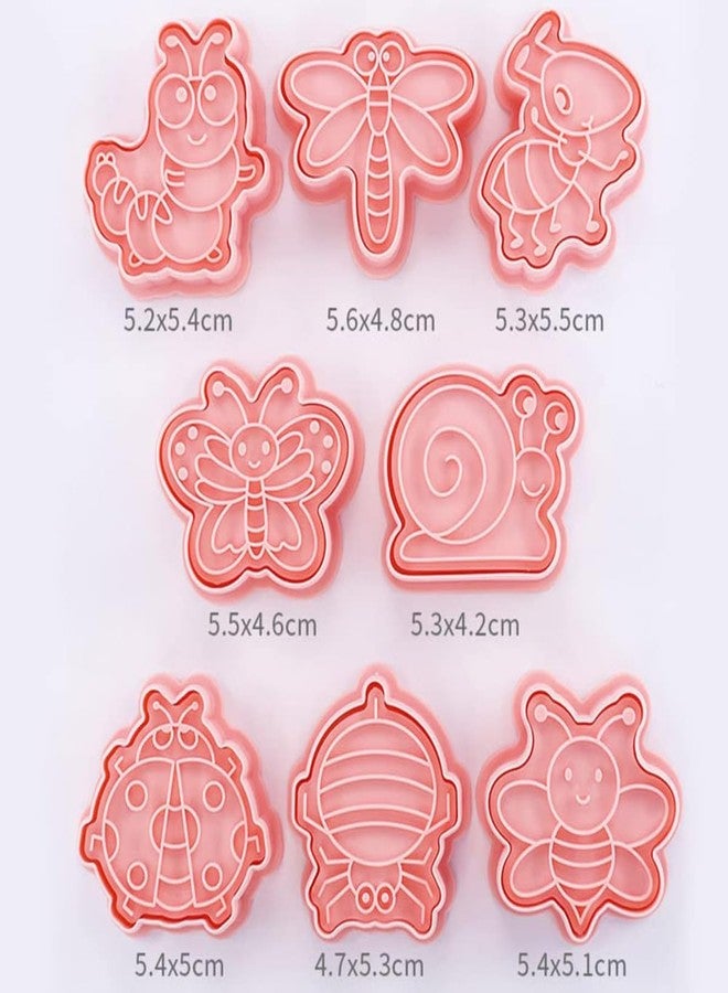 Skytail 8pc Insect Cookie Cutters 3D Butterfly Snail Lady Bug Honeybee Biscuit Cutters for Baking Chocolate Fondant Cake Decoration Pastry Cutter Party Treats Cookie Stamps - Image 2