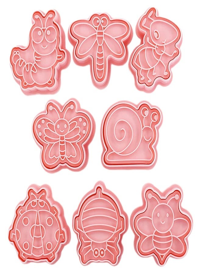 Skytail 8pc Insect Cookie Cutters 3D Butterfly Snail Lady Bug Honeybee Biscuit Cutters for Baking Chocolate Fondant Cake Decoration Pastry Cutter Party Treats Cookie Stamps - Image 1