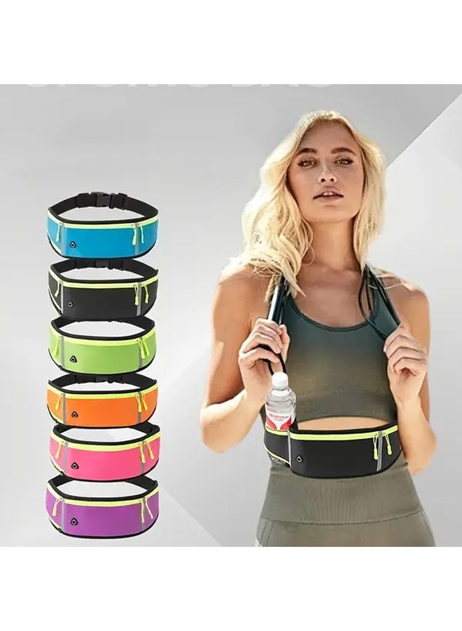 Rose Red Shockproof Waist Bag For Outdoor Cycling Running Sports Lightweight - Image 1