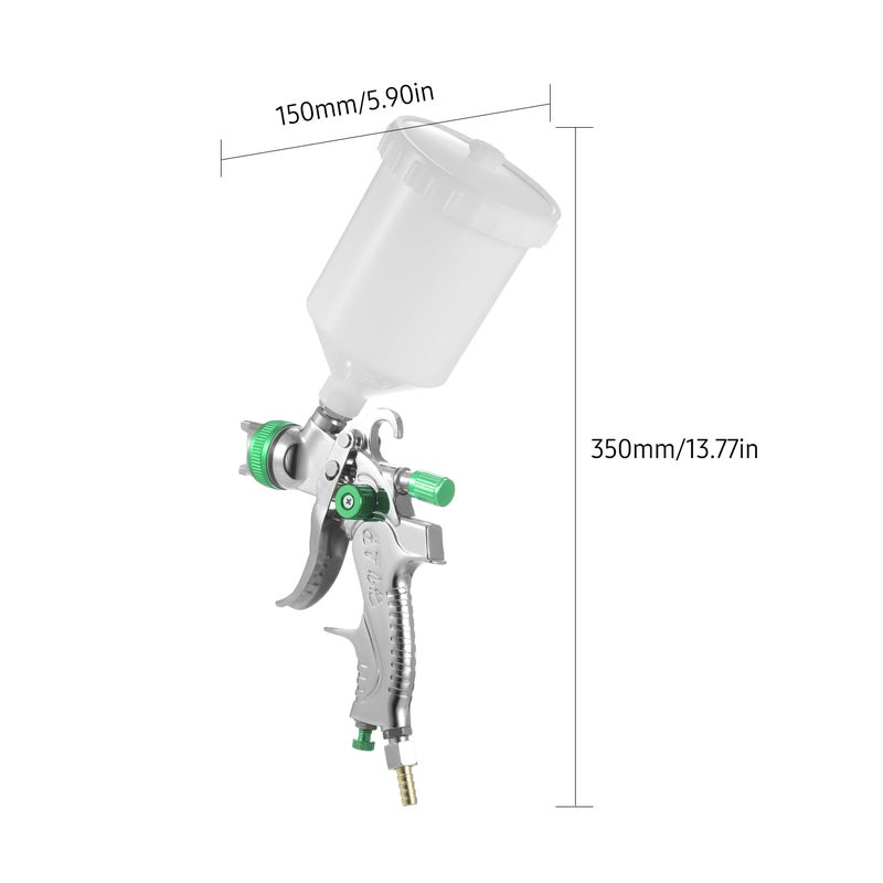 Gravity Feed Air Spray HVLP Sprayer Paint with 600ML Cup 1.4mm 1.7mm 2.0mm Nozzle for Painting Car Furniture Wall - Image 5