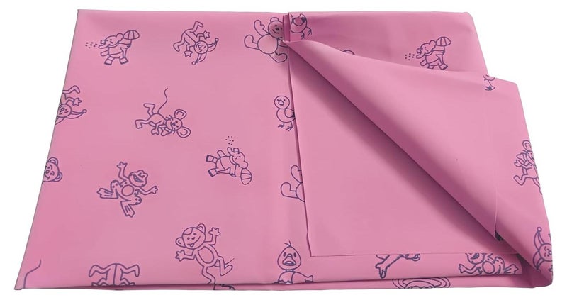 PENTAMED Baby Waterproof Mackintosh Sheet – 100 x 100 cm | Reusable, Soft & Quick Dry Bed/Mattress Protector for Newborns, Toddlers & Kids | Reversible Rubber Sheet for Cribs & Beds (Pink) - Image 1