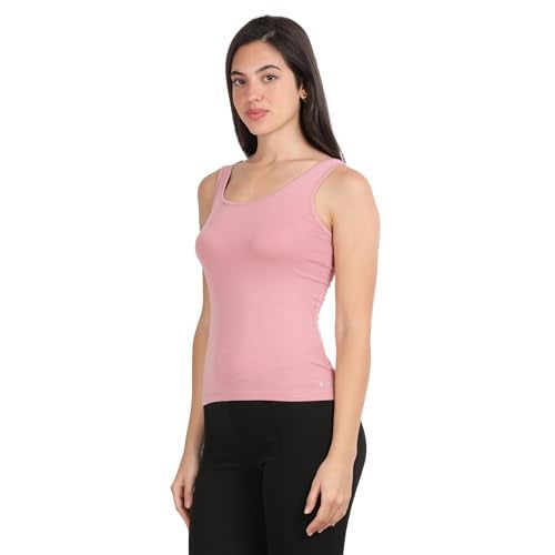 Lavos Camisole for Women's Inner Slips for Young Ladies Comfortable Inner Wear Slips (Pack of 1) Anti Microbial Bamboo Cotton Solid Regular Fit Broad Strap Spaghetti Tank Top, Powder Pink (Size-XL) - Image 3