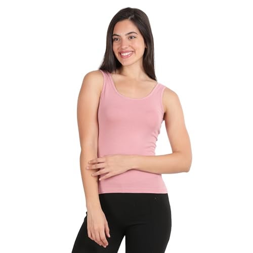 Lavos Camisole for Women's Inner Slips for Young Ladies Comfortable Inner Wear Slips (Pack of 1) Anti Microbial Bamboo Cotton Solid Regular Fit Broad Strap Spaghetti Tank Top, Powder Pink (Size-XL) - Image 5