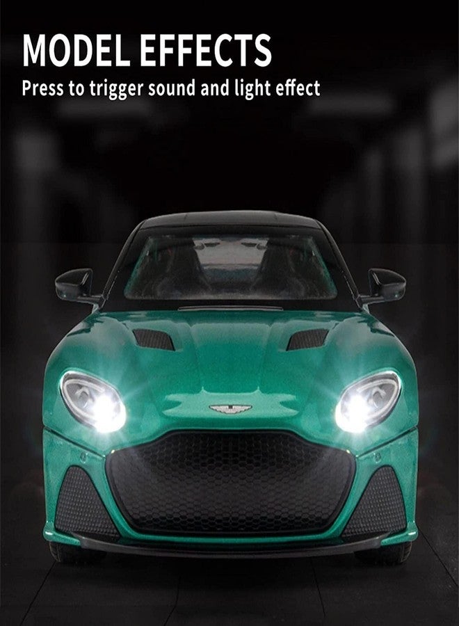 endevi Scale Exclusive Alloy Metal Pull Back Die-cast Car Model with Sound Light Mini Auto Toy for Kids Metal Model Toy Car with Sound and Light (1.22 Scale- Aston Martin -Green) - Image 4