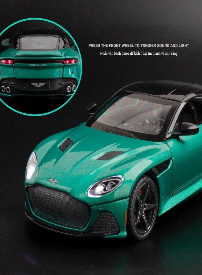 endevi Scale Exclusive Alloy Metal Pull Back Die-cast Car Model with Sound Light Mini Auto Toy for Kids Metal Model Toy Car with Sound and Light (1.22 Scale- Aston Martin -Green) - Image 3