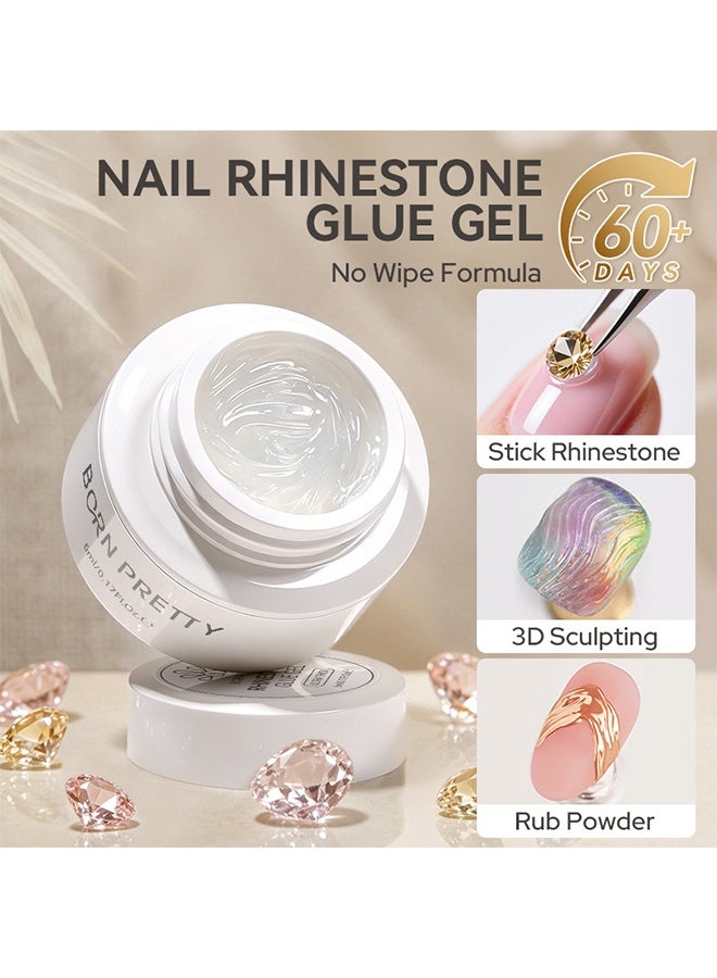 Born Pretty Rhinestone Glue Gel, Ultra Thick Rhinestone Glue Gel, Strong Adhesive Nail Art Gem Glue, UV Curing Sticky Gel for Diamonds Pearls Nail Decorations 5ml - Image 2