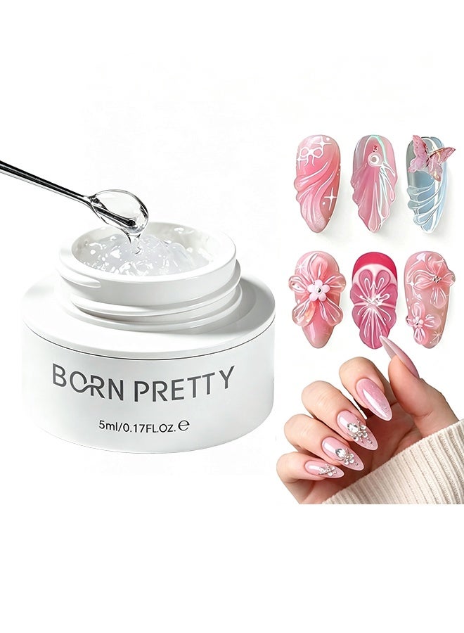 Born Pretty Rhinestone Glue Gel, Ultra Thick Rhinestone Glue Gel, Strong Adhesive Nail Art Gem Glue, UV Curing Sticky Gel for Diamonds Pearls Nail Decorations 5ml - Image 1