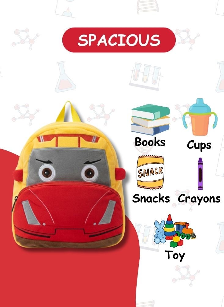بريميم حقيبة ظهر ثلاثية الأبعاد بتصميم سيارة سباق كرتونية للأطفال - حقيبة مدرسية ناعمة من القطيفة بتصميم شخصية سيارة متحركة للأطفال الصغار ومرحلة ما قبل المدرسة - Image 4