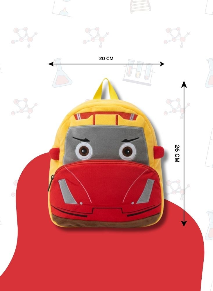 بريميم حقيبة ظهر ثلاثية الأبعاد بتصميم سيارة سباق كرتونية للأطفال - حقيبة مدرسية ناعمة من القطيفة بتصميم شخصية سيارة متحركة للأطفال الصغار ومرحلة ما قبل المدرسة - Image 5
