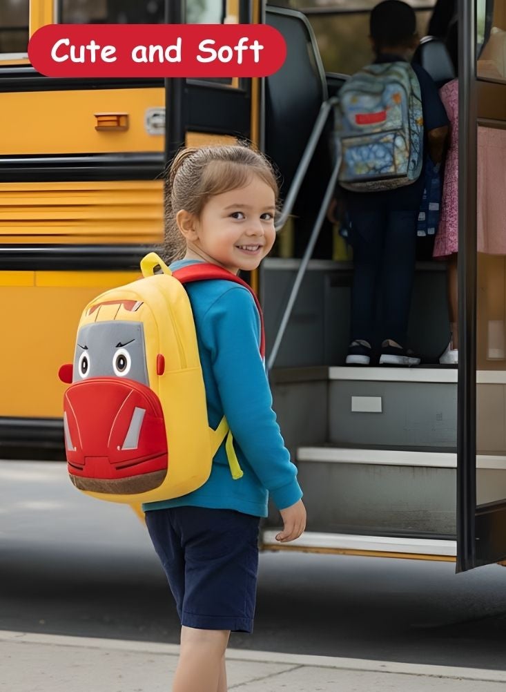 بريميم حقيبة ظهر ثلاثية الأبعاد بتصميم سيارة سباق كرتونية للأطفال - حقيبة مدرسية ناعمة من القطيفة بتصميم شخصية سيارة متحركة للأطفال الصغار ومرحلة ما قبل المدرسة - Image 2