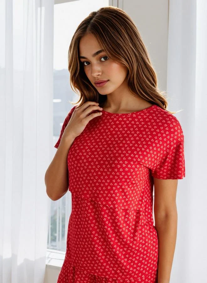 سبلاش فيڤ طقم بيجامة للحوامل مطبوع