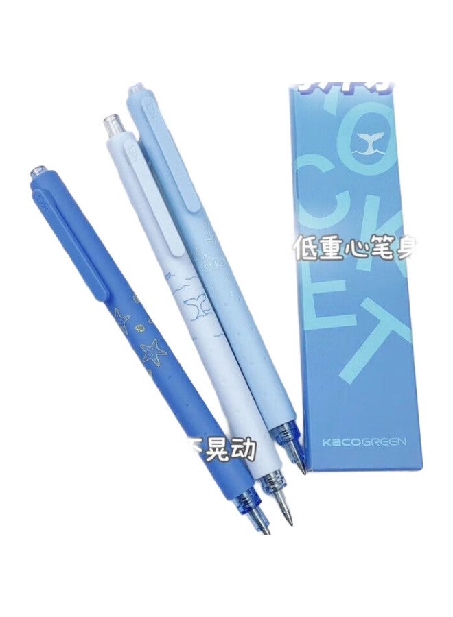 Kaco Jingdian Ocean Story Gel Pen, Stylish 0.5Mm Retractable Pen, Black Signature Pen, Student Exam Writing Pen, 3-Pack K1028 - Image 1