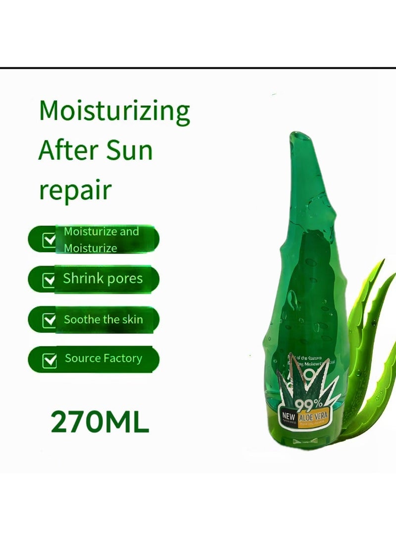 evvoli Aloe 99% Soothing Gel, 270ml No Sticky 99% Aloe Vera Sunburn Relief Moisturizing, Fast Absorbing for Face, Skin, Body & Hair - Image 1