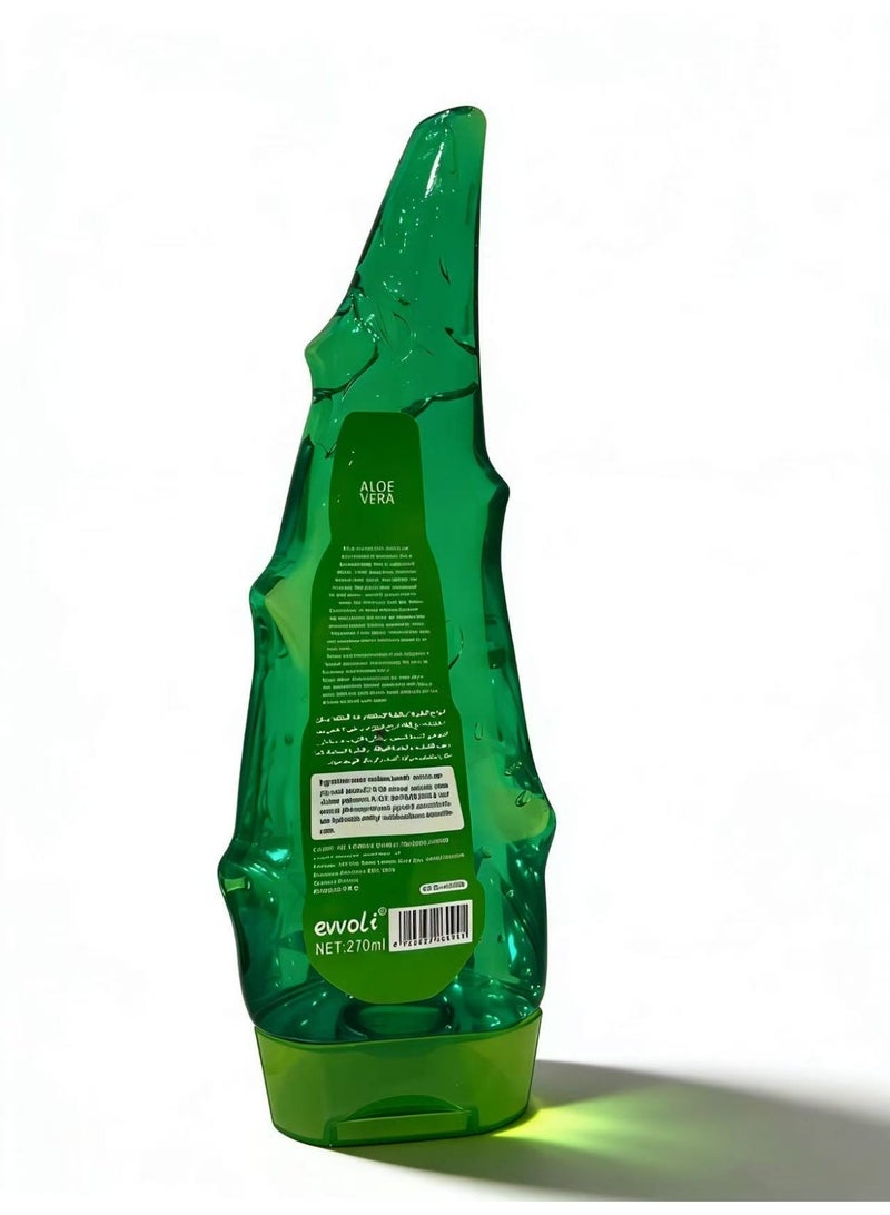 evvoli Aloe 99% Soothing Gel, 270ml No Sticky 99% Aloe Vera Sunburn Relief Moisturizing, Fast Absorbing for Face, Skin, Body & Hair - Image 2