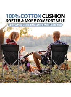 Rock Pow Outdoor Portable Camping Chair Lightweight Folding Camping Chair Heavy Duty Support 145KG High Back Padded Lawn Chair with Arm Rest Cup Holder and Portable Carrying Bag  - Image 5