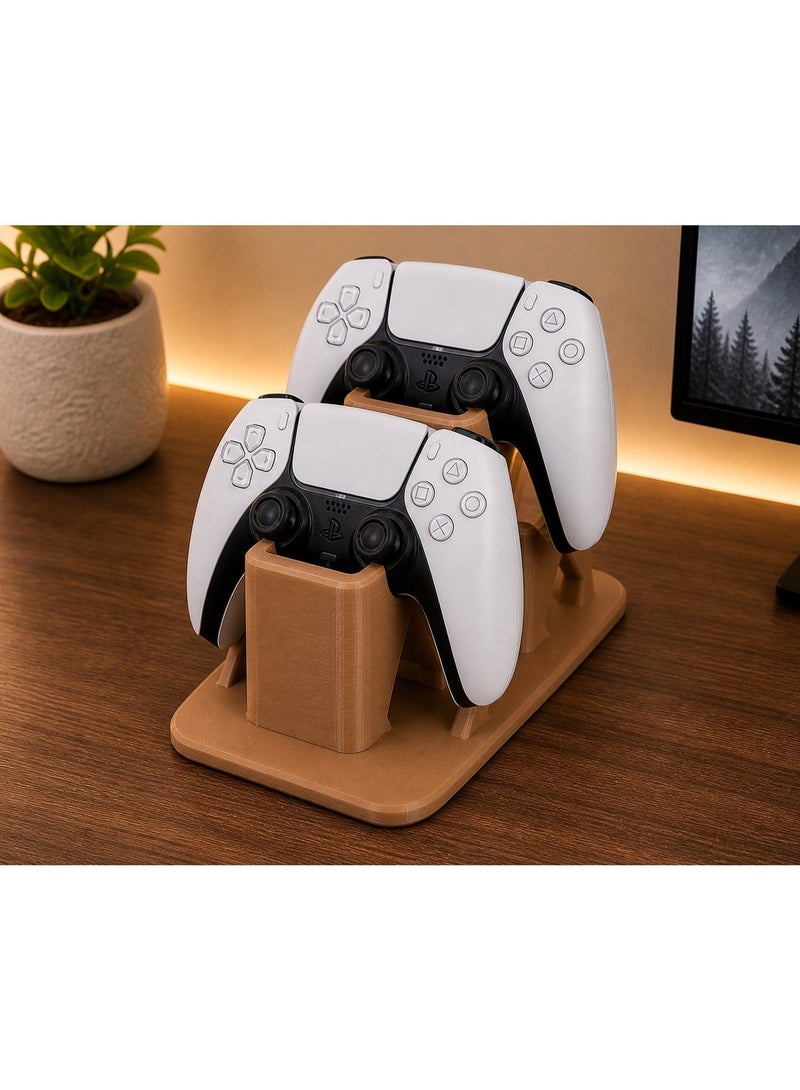 حامل وحدات تحكم مزدوج لجهاز PS5، حامل تحكم ألعاب بفتحتين - Image 3