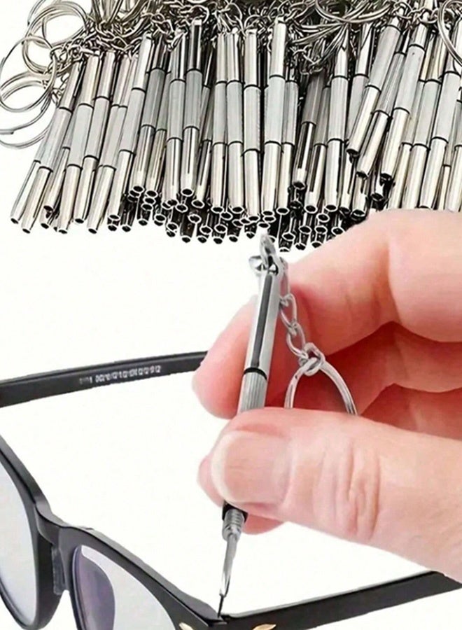 2pcs Mini Steel Glasses Screwdriver,Multifunction Eyeglass Screwdriver Repairing Kit, Tiny Screwdriver For Glasses Tightening Repair Screwdriver With Keychain,Portable Hand Tools, Precision Screwdriver Tools Christmas For Holiday Gift Giving, Tools For Men  - Image 1