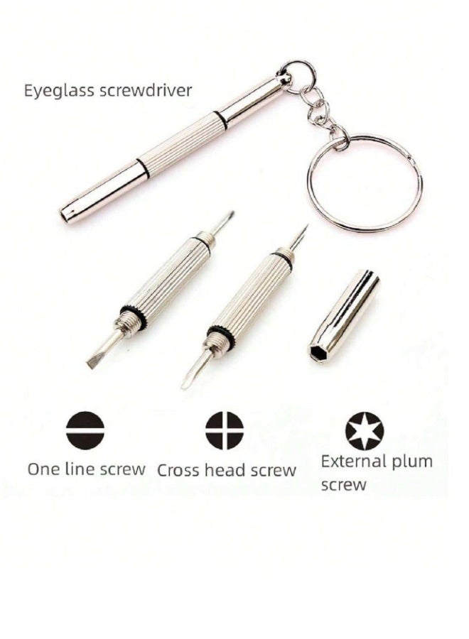 2pcs Mini Steel Glasses Screwdriver,Multifunction Eyeglass Screwdriver Repairing Kit, Tiny Screwdriver For Glasses Tightening Repair Screwdriver With Keychain,Portable Hand Tools, Precision Screwdriver Tools Christmas For Holiday Gift Giving, Tools For Men  - Image 3