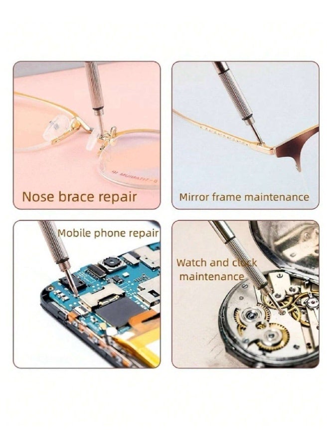 2pcs Mini Steel Glasses Screwdriver,Multifunction Eyeglass Screwdriver Repairing Kit, Tiny Screwdriver For Glasses Tightening Repair Screwdriver With Keychain,Portable Hand Tools, Precision Screwdriver Tools Christmas For Holiday Gift Giving, Tools For Men  - Image 4