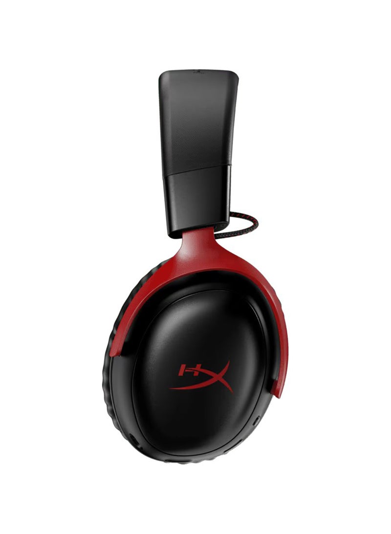 HYPERX Cloud III Wireless Gaming Headphones, 53mm Dynamic with Neodymium Magnets, Memory Foam & Premium Leatherette Ear Cushion, 2.4 GHz Wireless Type, Detachable Microphone, 77Z46AA Black/Red - Image 2