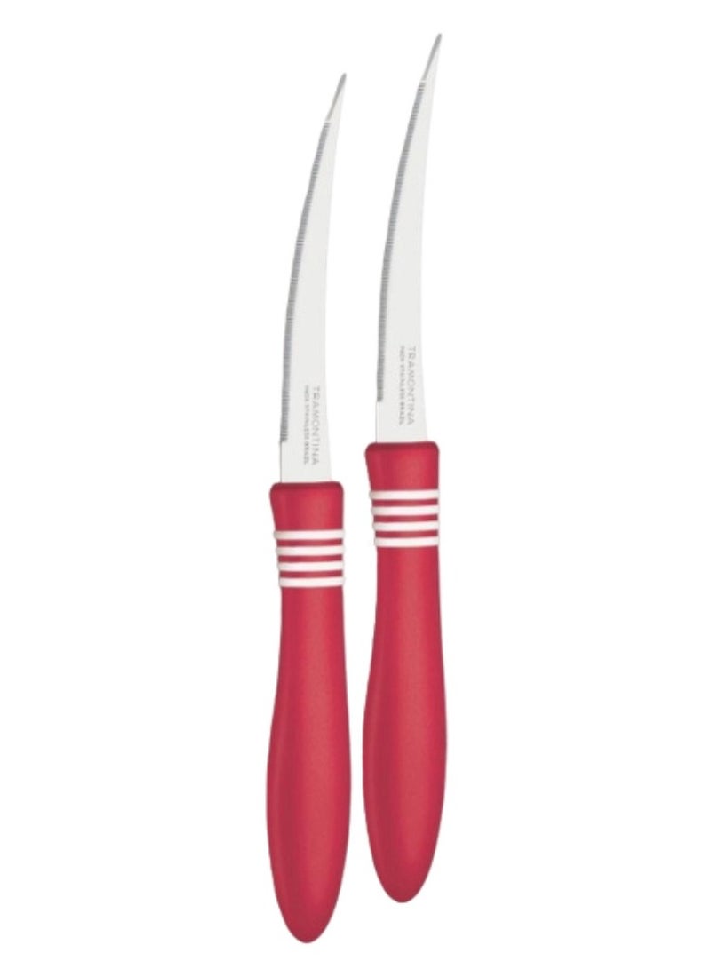 TRAMONTINA Cor & Cor Tomato Knife Set – 2 Pieces – Stainless Steel Blades – Sharp, Lightweight & Designed for Precise Tomato Cutting - Image 2