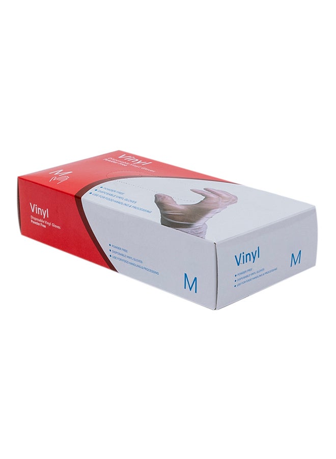 70-Piece Disposable Vinyl Gloves Transparent M Transparent M - Image 1