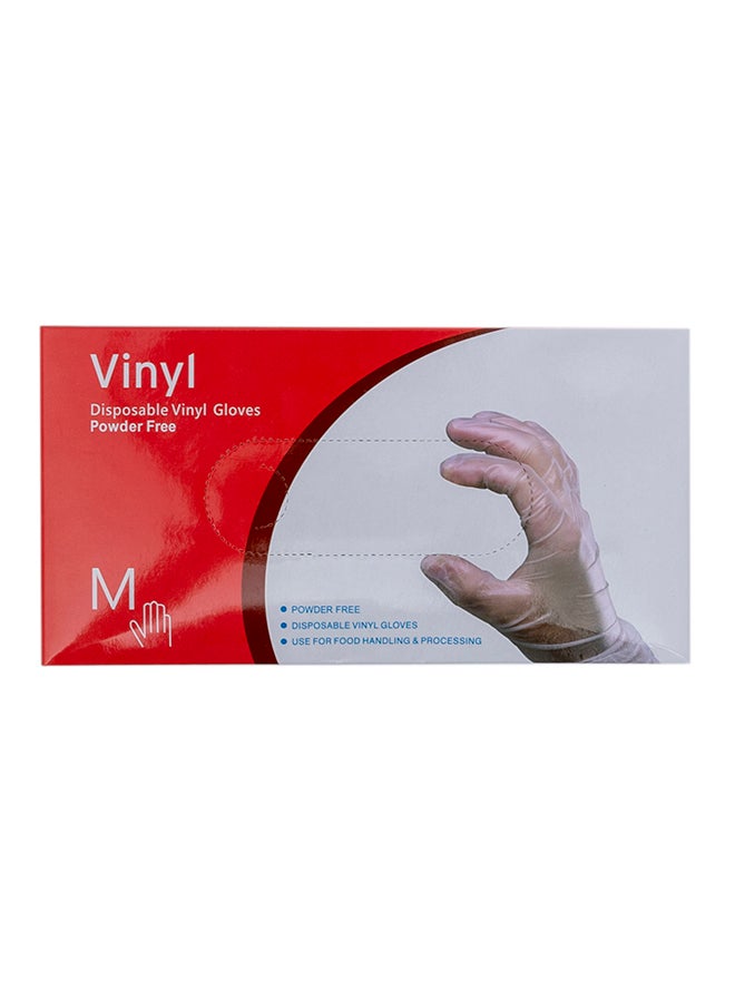 70-Piece Disposable Vinyl Gloves Transparent M Transparent M - Image 2