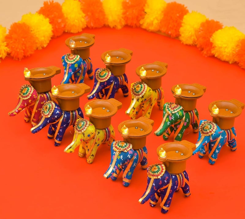 Pride Store Water Sensor Light Diya Multicolor Candle for Home Decor Diwali Decoration Candles Birthday Christmas Carnival Party Room Festive Decor Candles Pack of 10