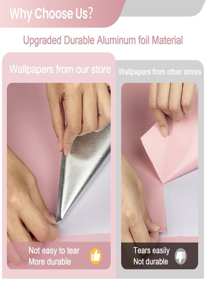 Abyssaly Pink Contact Paper Peel and Stick Wallpaper, Self-Adhesive Removable Contact Paper, Pink Vinyl Wrap Sticker Wallpaper for Girls Room Cabinets Bedroom Wall Furniture Home Decoration 15.7" X 118" - Image 5