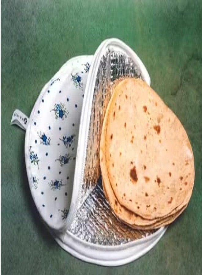 PentaDeco Insulated Roti Cover with Zip | Pack of 1 Chapati Cloth Bag for Hot & Fresh Roti | Round Fabric Cover for Keeping Rotis Soft | Washable & Reusable Roti Rumal for Paratha, Puri & Naan - Image 1