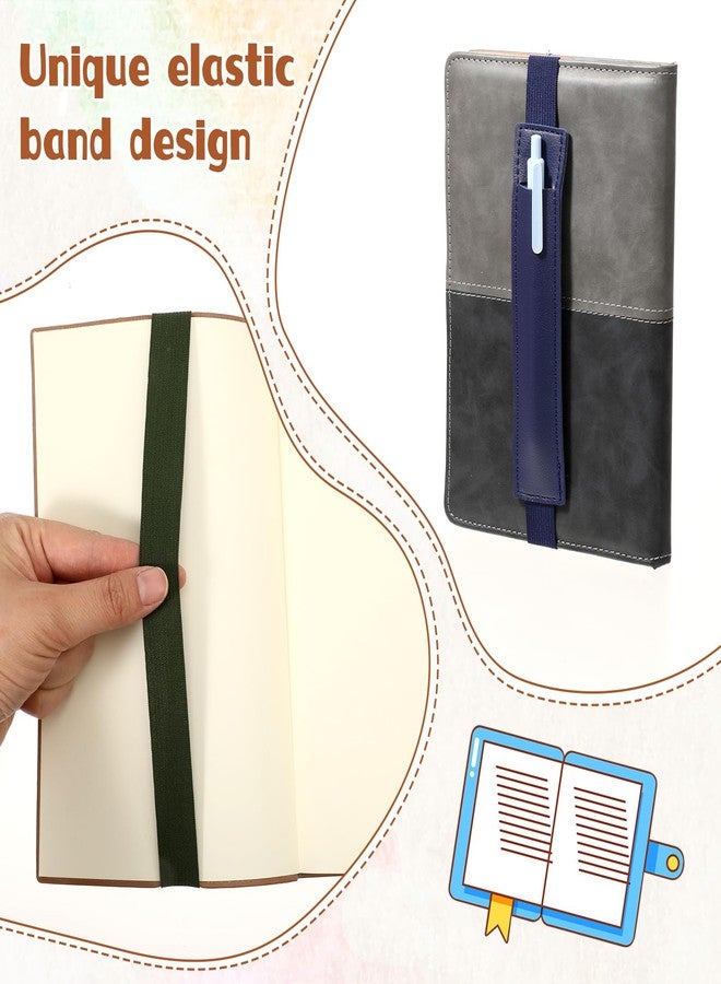 Aeaocvo 10 Pcs Pen Holder for Notebook, PU Leather Adjustable Book Strap, Notebook Pen Holder for Planners Binders and Books - Image 4