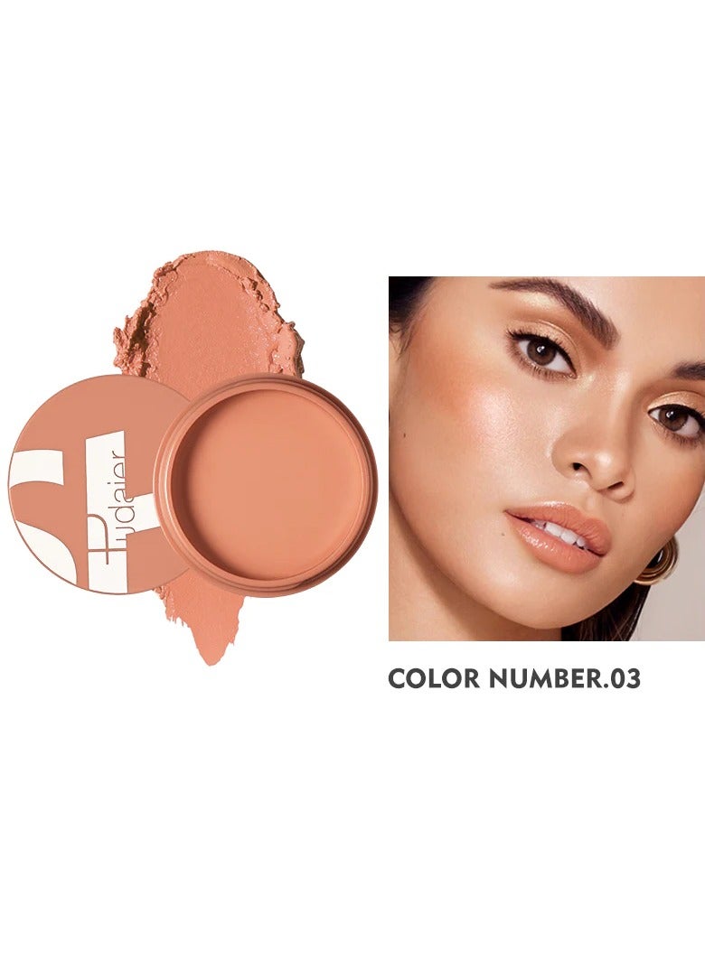 Blush Matte Face Blusher Long wearing Makeup Balm Waterproof Facial Nourishing Blush Cream Blush for Contours Cheeks Infused with Castor Oil and Vitamin E Ultra Pigmented Blush for Natural Glow 03