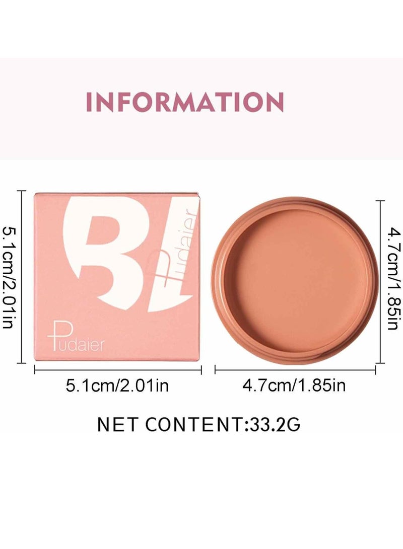 Blush Matte Face Blusher Long wearing Makeup Balm Waterproof Facial Nourishing Blush Cream Blush for Contours Cheeks Infused with Castor Oil and Vitamin E Ultra Pigmented Blush for Natural Glow 03