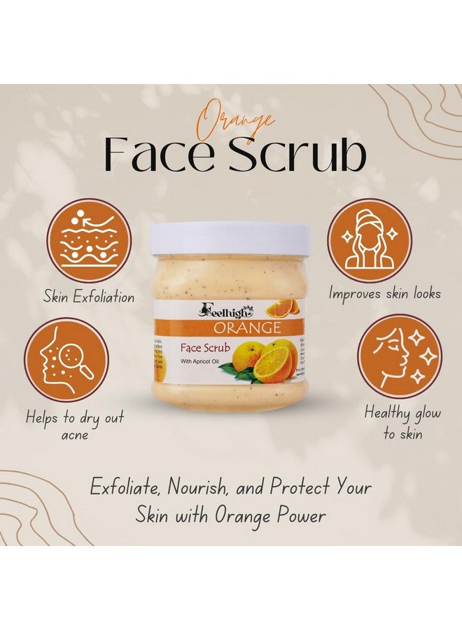 FEELHIGH Combo Orange Face Body Scrub 500ml Enriched with Orange Extract for Dead Skin Cell Removal and Hydration & Coffee Face Moisturizing Cream 500ml Enriched with Coffee Bean Extract | Pack of 2 | Men and Women Facial Kit - Image 2