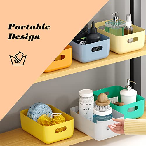 OWill 7 PCS 4.2 L Plastic Storage B-ins and Baskets for Efficient Home Classroom Organization Small Containers in Multicolour for Kitchen, Cupboard box, and Bathroom Organizer on Shelves and Tubs - Image 4