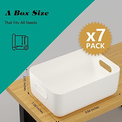 OWill 7 PCS 4.2 L Plastic Storage B-ins and Baskets for Efficient Home Classroom Organization Small Containers in Multicolour for Kitchen, Cupboard box, and Bathroom Organizer on Shelves and Tubs - Image 2