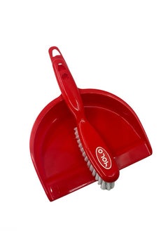 YOLO Yolo Dustpan And Brush Set, Grooved Edge- Red ( 33 x 23 x 8 cm)  - Image 1
