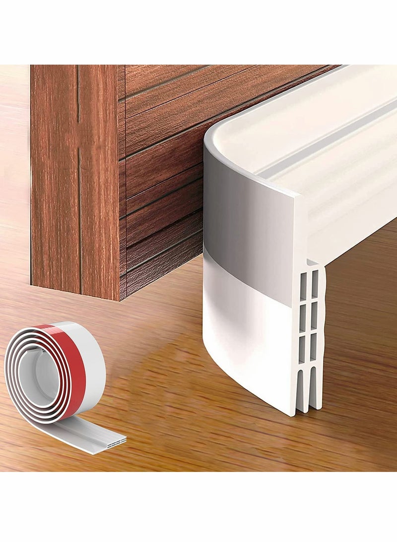 2 Pack White Door Draft Stopper, 39" L Under Door Blocker, Soundproof Weather Stripping, 2" W for Energy Efficiency & Noise Reduction - Image 1