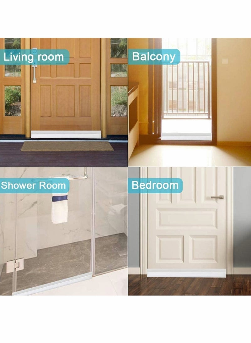 2 Pack White Door Draft Stopper, 39" L Under Door Blocker, Soundproof Weather Stripping, 2" W for Energy Efficiency & Noise Reduction - Image 5