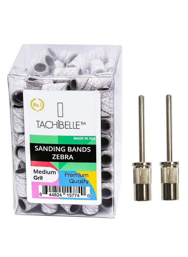 Tachibelle TachiBelle Premium Made in USA Quality Professional Nail Sanding Bands Zebra Medium Grit File + Free 2 Mandrel  - Image 1
