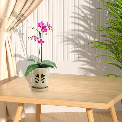 pavtner Ceramic Orchid Pot 4 Inch, Orchid Pots with Holes, Orchid Pot for Repotting, Beatiful Ice Cracked Glaze Ceramic Plant Pot, Perfect Home for Your Orchids.(Retro Pink) - Image 5
