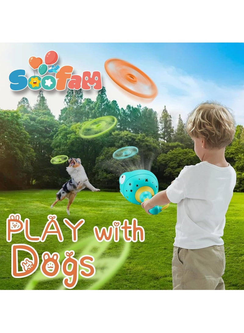 Soofam 24 Piece Frog Flying Disc Launcher Toy Sport Gifts for Children Boys and Girls, Children's Indoor And Outdoor Toys Bamboo Dragonfly Foot Parent-Child Interactive Toys ,Flying Saucer Toy Best Outdoor Kids Toys for Backyard(Green) - Image 3