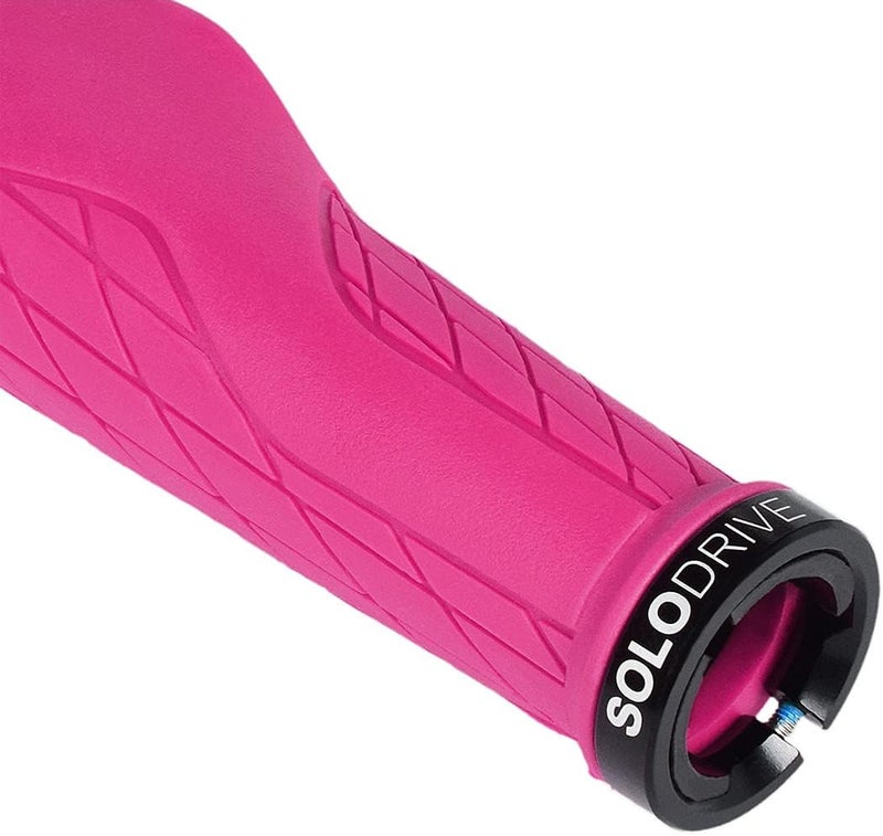 SOLODRIVE Ergonomic Design Mountain Bike Grips, Comfortable Bicycle Handlebar Grips, Single Lock-on and Non-Slip MTB Handle, Fit MTB, E-Bike, Hybrid, Scooter - Image 2