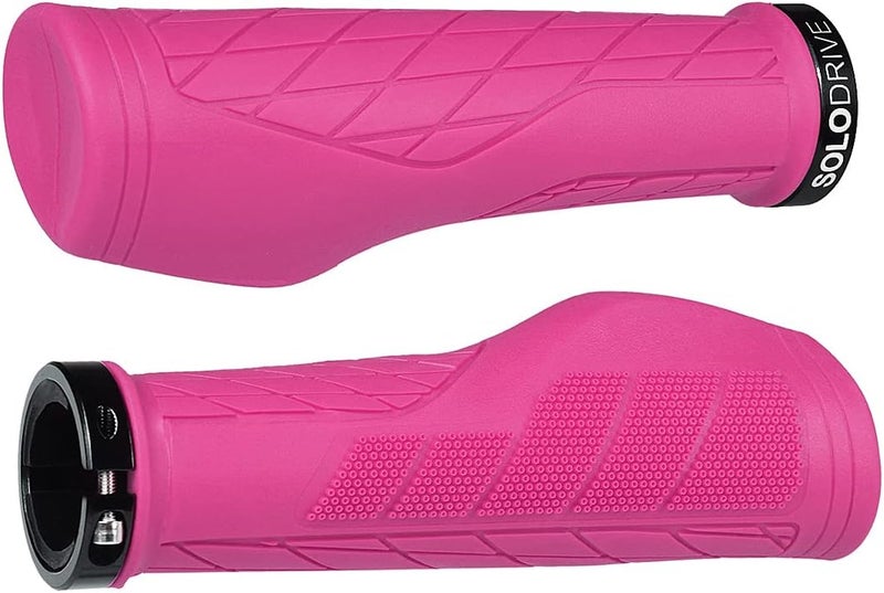 SOLODRIVE Ergonomic Design Mountain Bike Grips, Comfortable Bicycle Handlebar Grips, Single Lock-on and Non-Slip MTB Handle, Fit MTB, E-Bike, Hybrid, Scooter - Image 1