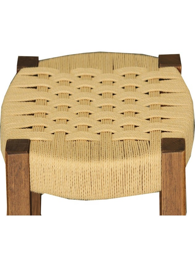 Bal-Kar Wooden Wicker Braided Large Size Stool Natural Color  - Image 3