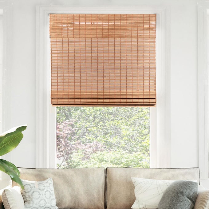 BAMBOO ROMAN SHADES CUSTOMER FAVORITE LIGHT FILTERING BLINDS FOR WINDOWS PREMIUM QUALITY IDEAL FOR HOME SQUIRREL BROWN 36W X 64H