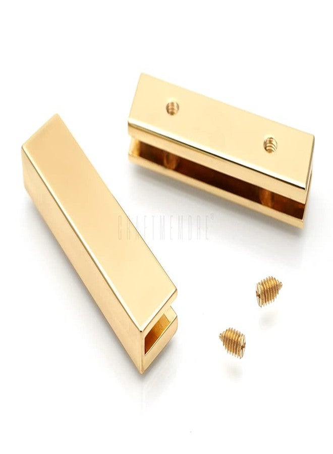 CRAFTMEMORE 4pcs Belt Tip with Screw, Zipper Tip, Webbing Tip, Strap End Caps, DIY Sewing Craft VTBT - Pick Color (1-1/2 Inch, Gold) - Image 2