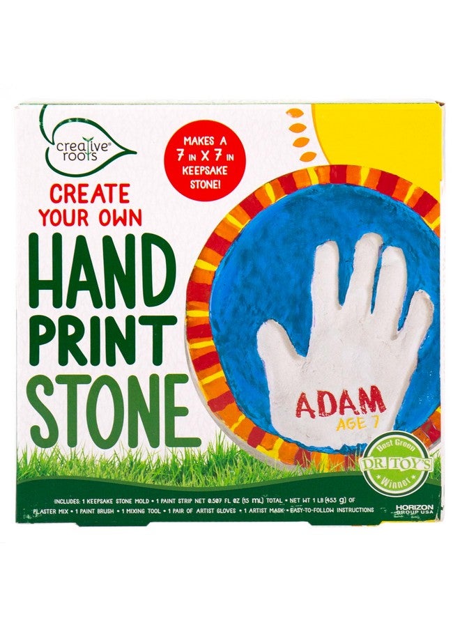Creative Roots حجر خطوات بصمة اليد يشمل حجر سيراميك بقطر 7 إنش و 6 ألوان زاهية مجموعة حجر خطوات للحديقة اصنع حجر خطواتك بنفسك حجر خطوات للأطفال من عمر 8 سنوات فما فوق أحمر - Image 2